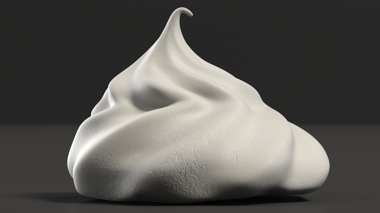 Meringue Ice Cream Cone White 3D model