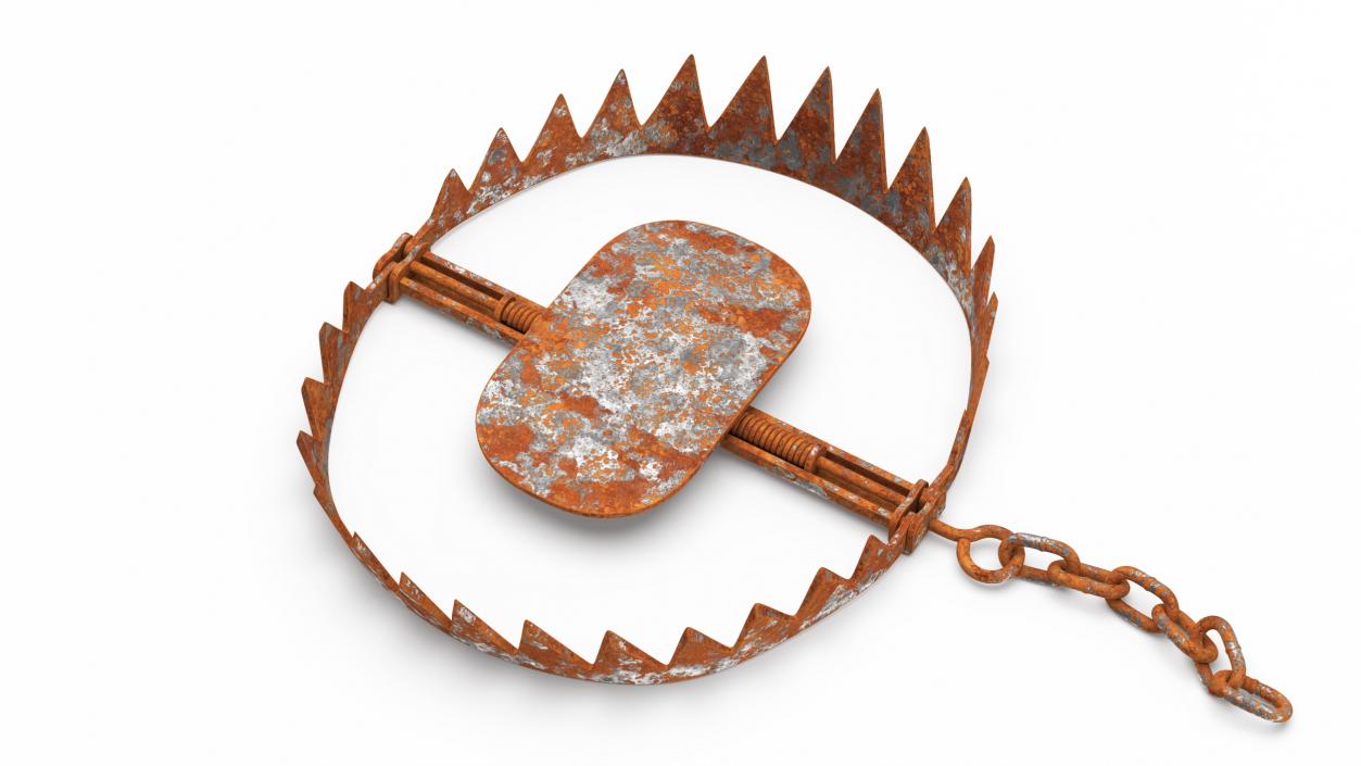 3D model Steel Bear Trap with Rust