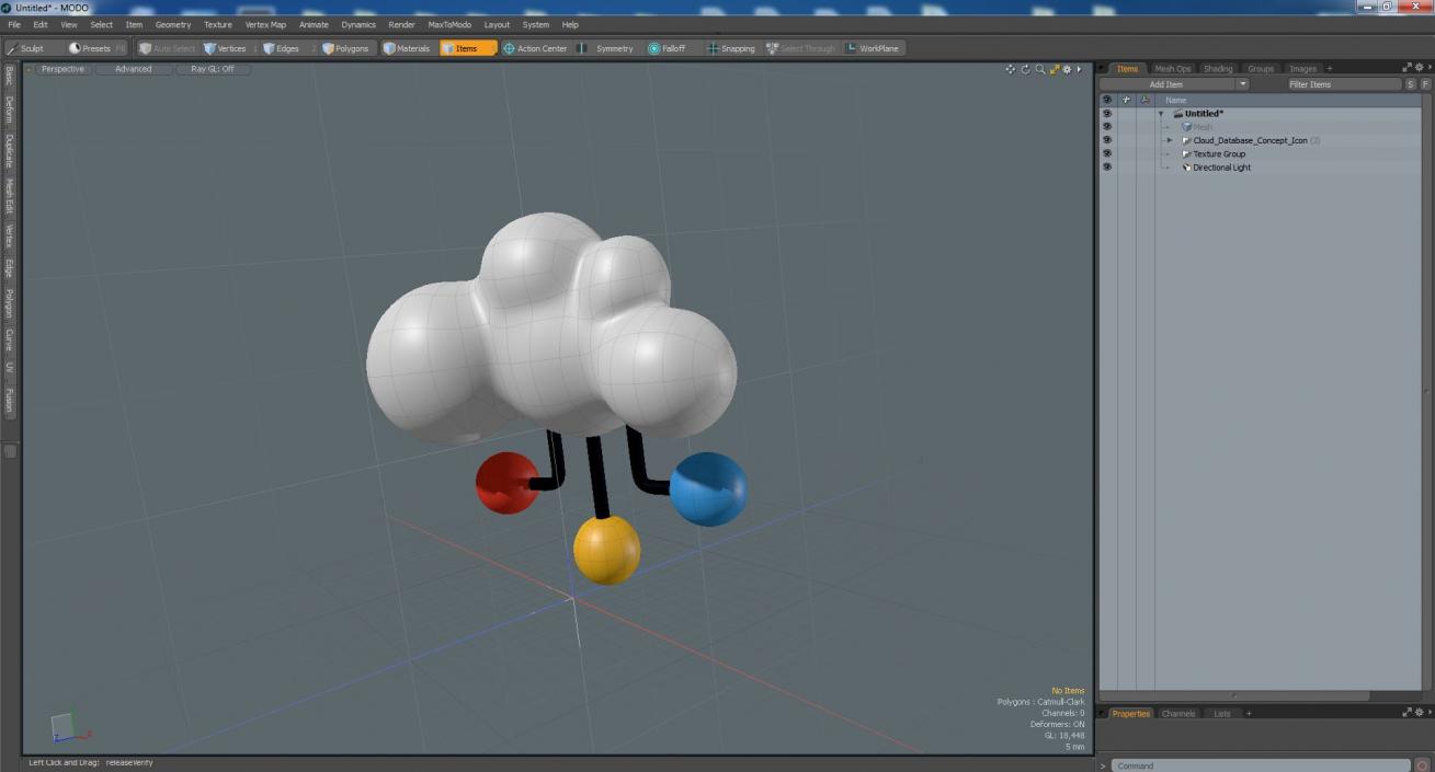 Cloud Database Concept Icon 3D