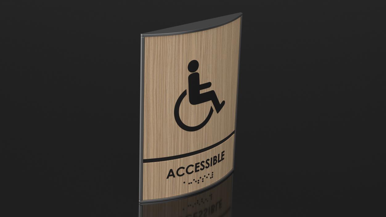 Accessible Restroom Braille Sign 3D