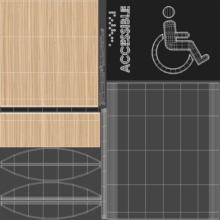 Accessible Restroom Braille Sign 3D