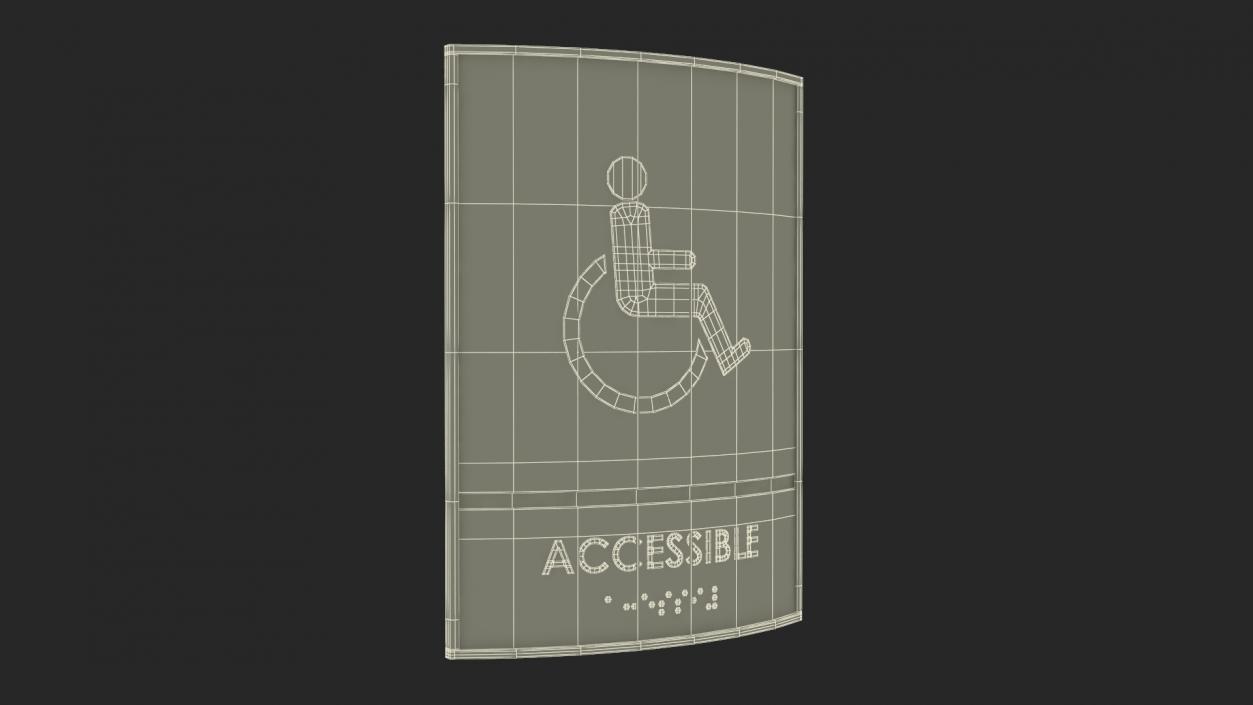 Accessible Restroom Braille Sign 3D