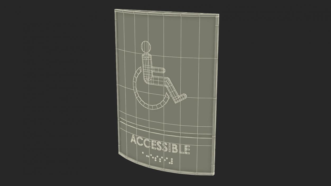 Accessible Restroom Braille Sign 3D