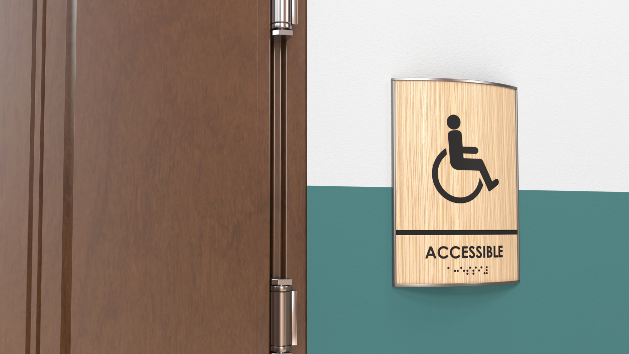 Accessible Restroom Braille Sign 3D