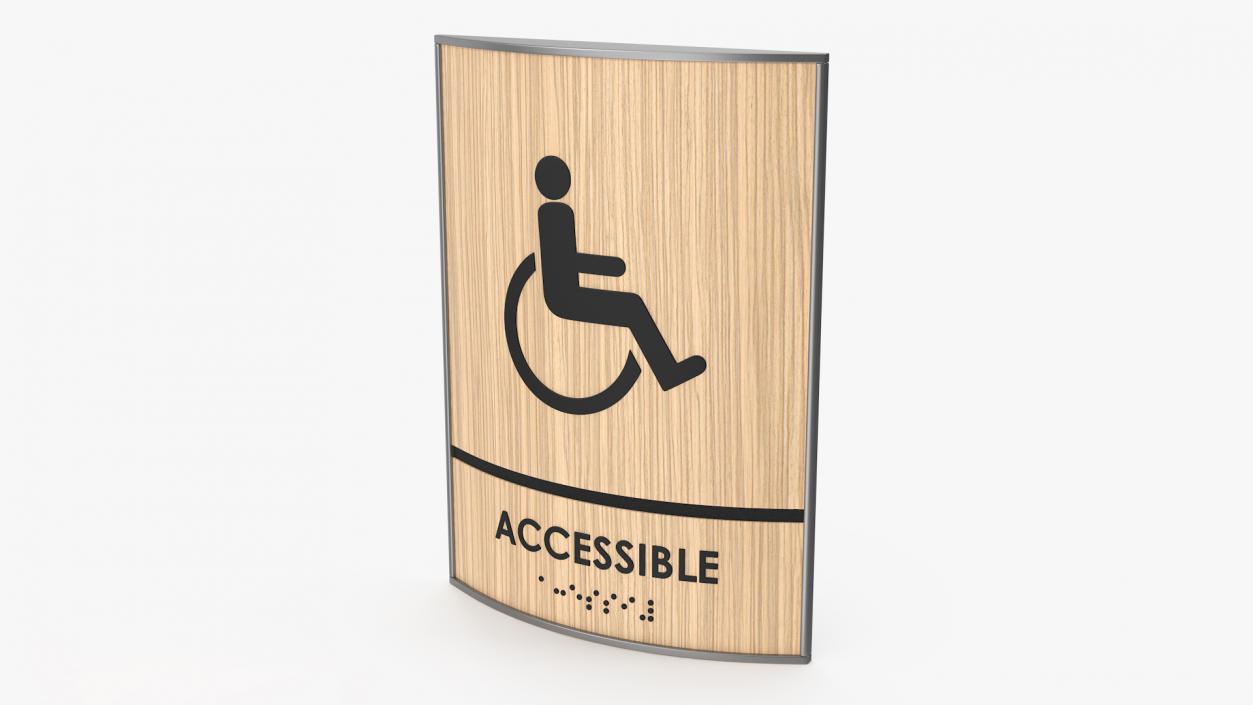 Accessible Restroom Braille Sign 3D