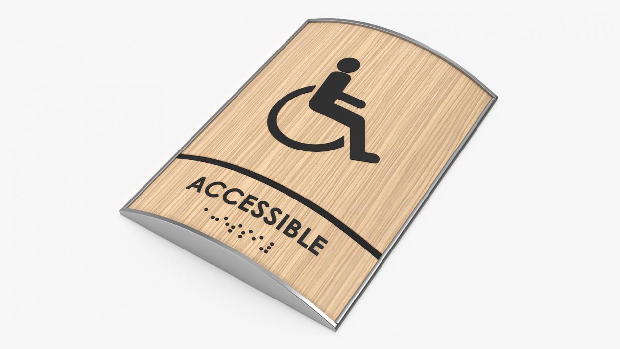 Accessible Restroom Braille Sign 3D