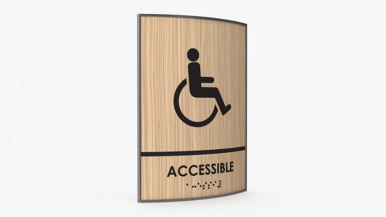 Accessible Restroom Braille Sign 3D