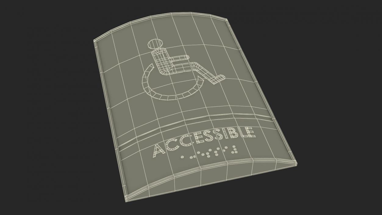 Accessible Restroom Braille Sign 3D