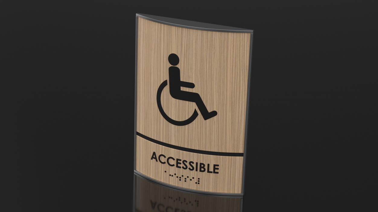 Accessible Restroom Braille Sign 3D