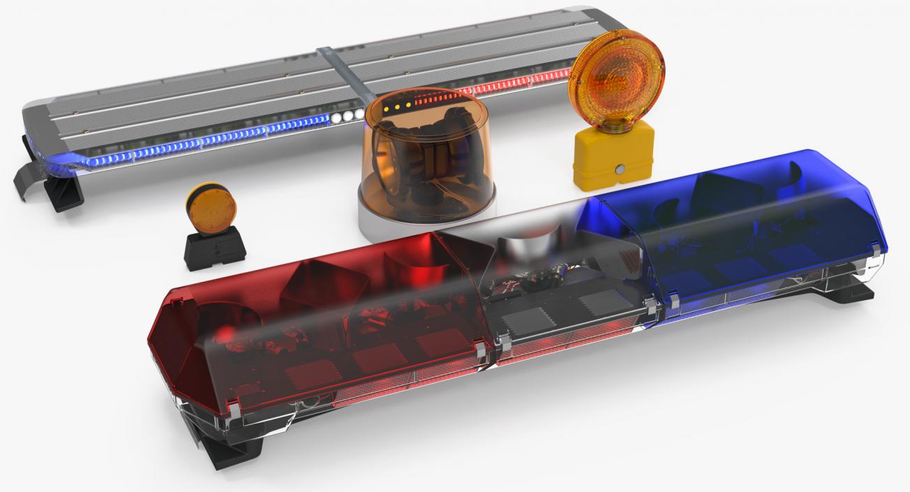 3D model Emergency Warning Lights Collection