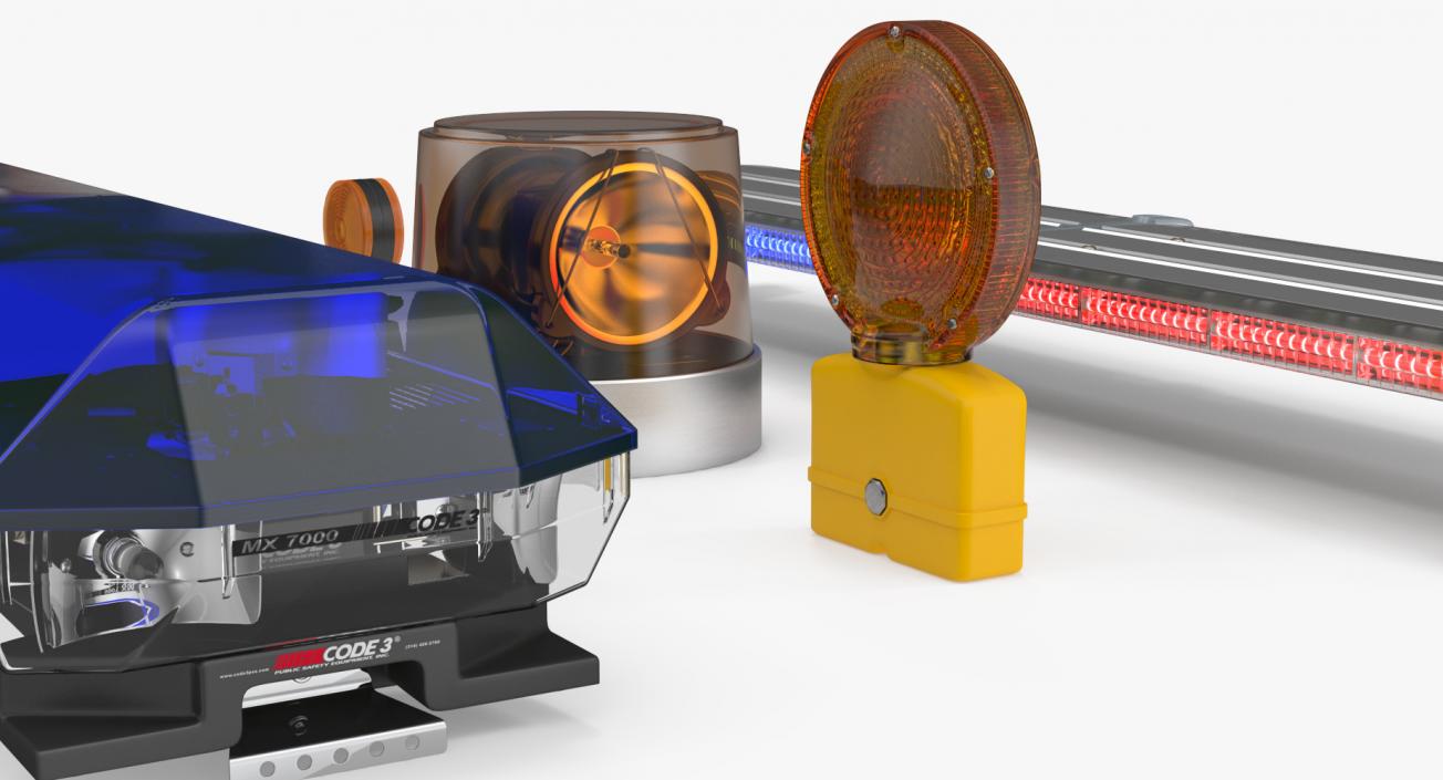 3D model Emergency Warning Lights Collection