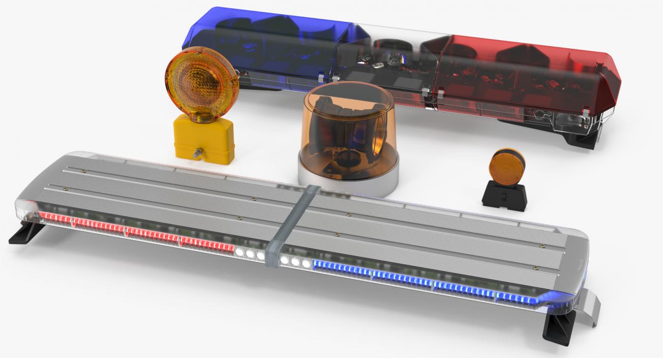 3D model Emergency Warning Lights Collection