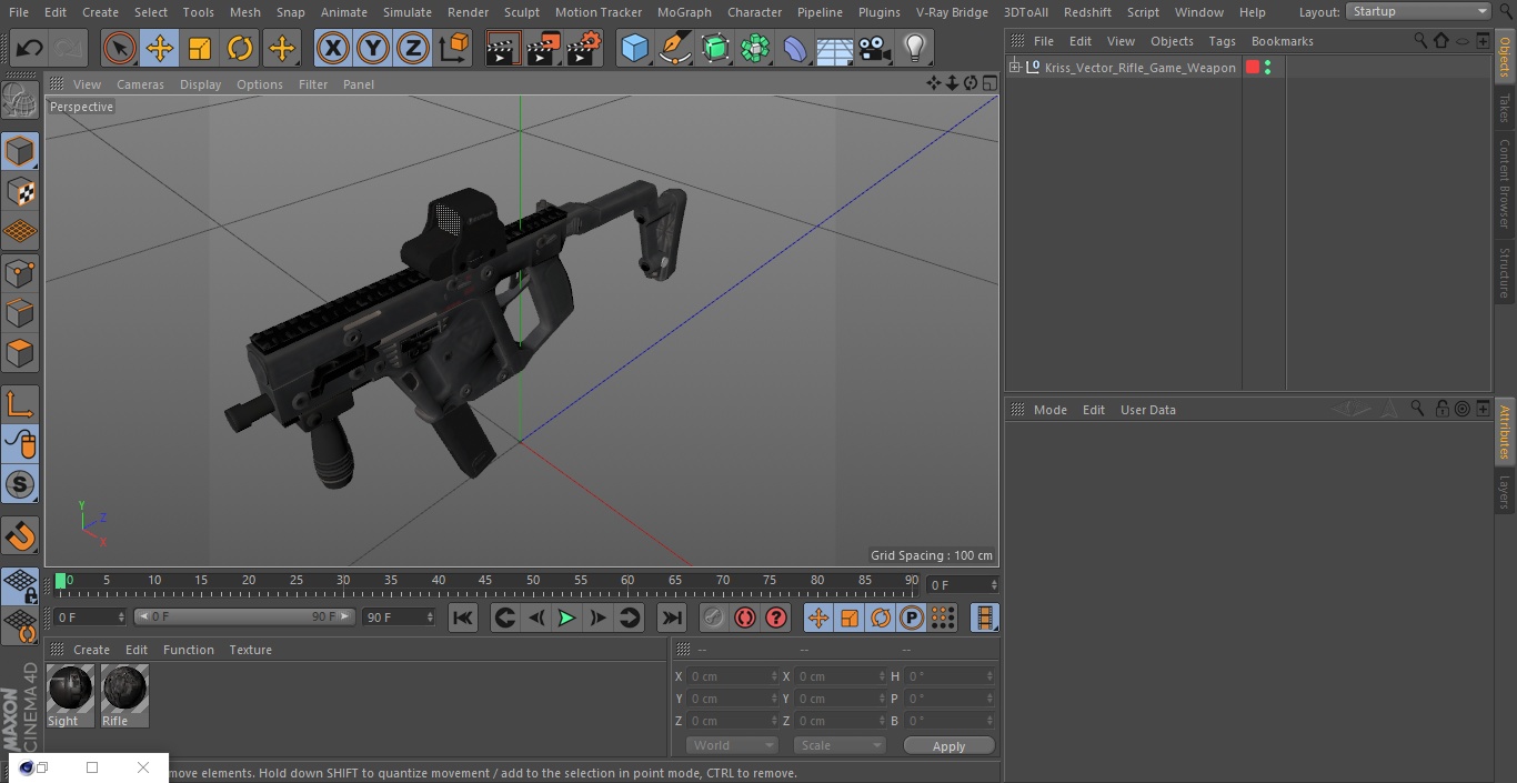 3D model Kriss Vector Rifle Game Weapon