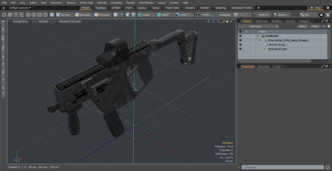 3D model Kriss Vector Rifle Game Weapon