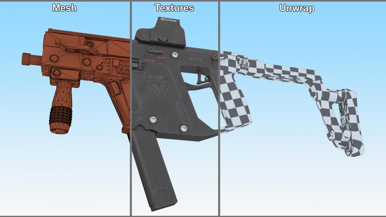 3D model Kriss Vector Rifle Game Weapon