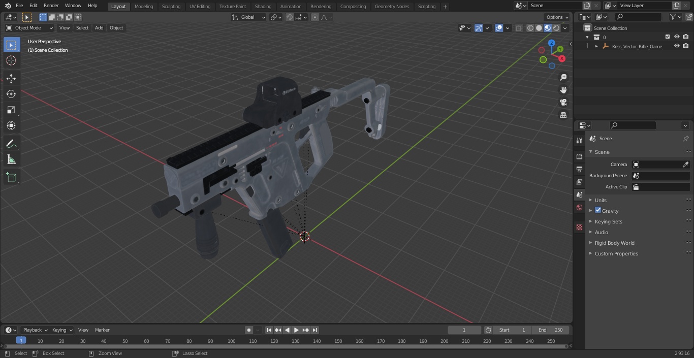 3D model Kriss Vector Rifle Game Weapon