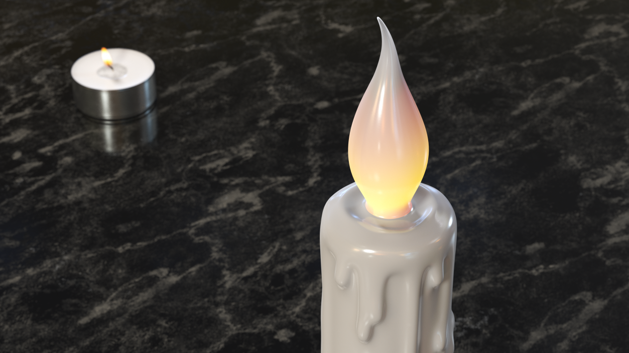 3D Electric Candle with Flame Effect model