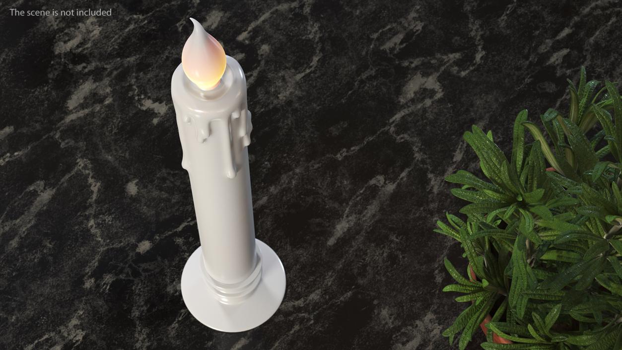 3D Electric Candle with Flame Effect model