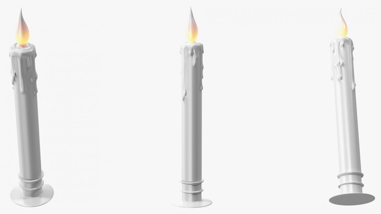 3D Electric Candle with Flame Effect model