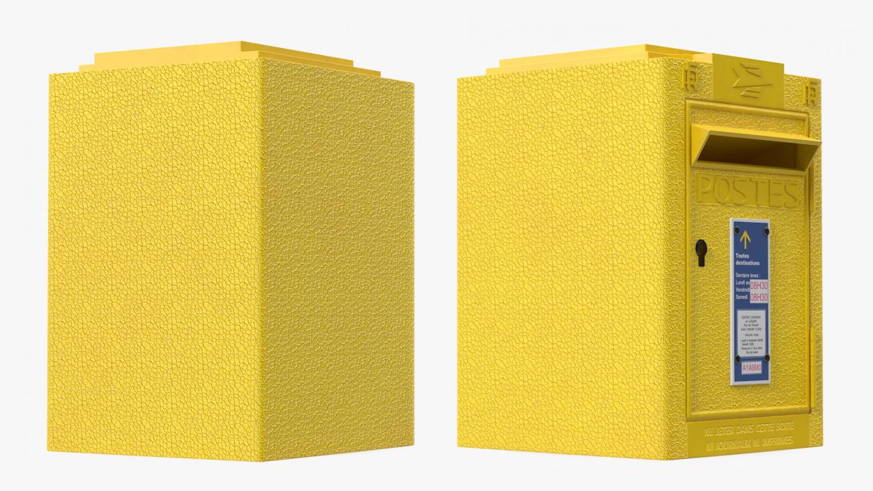 3D French Yellow Mailbox Posts Collection model