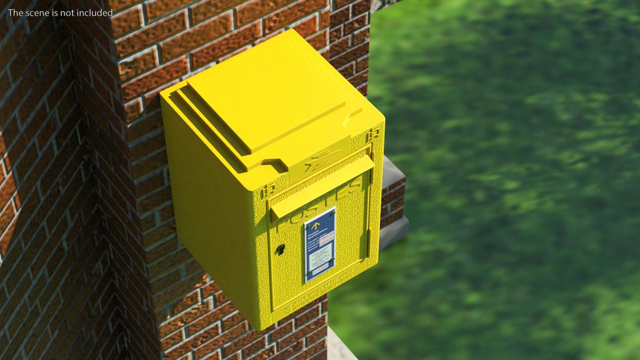 3D French Yellow Mailbox Posts Collection model