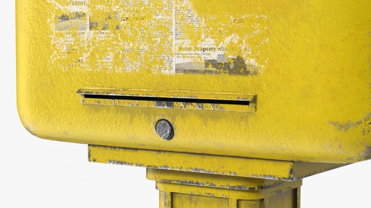 3D French Yellow Mailbox Posts Collection model