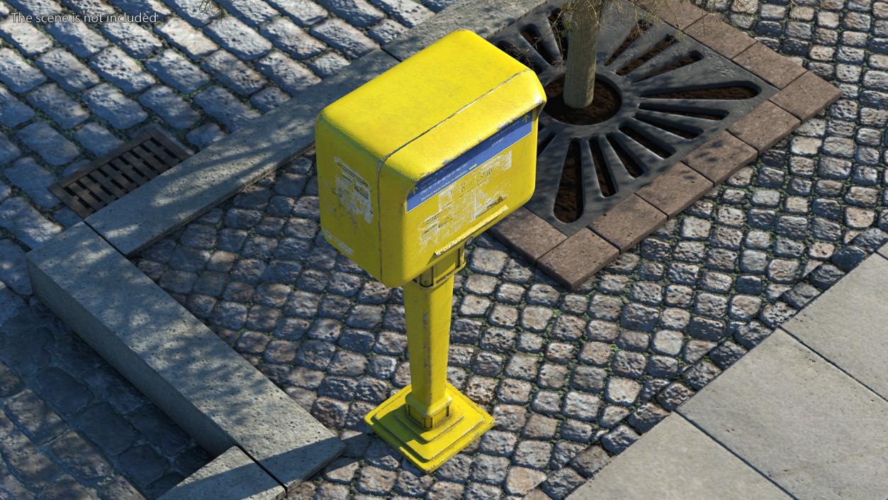 3D French Yellow Mailbox Posts Collection model