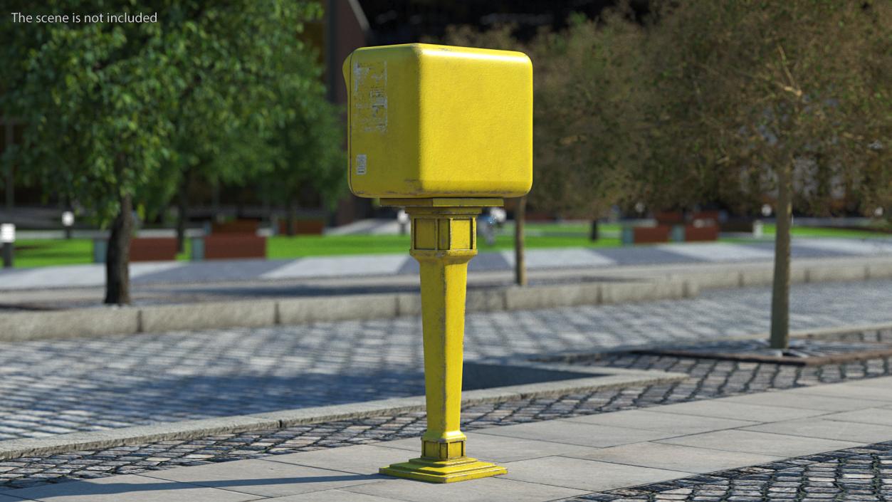 3D French Yellow Mailbox Posts Collection model