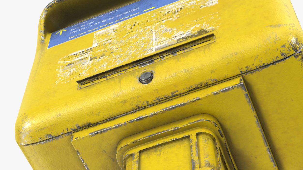 3D French Yellow Mailbox Posts Collection model