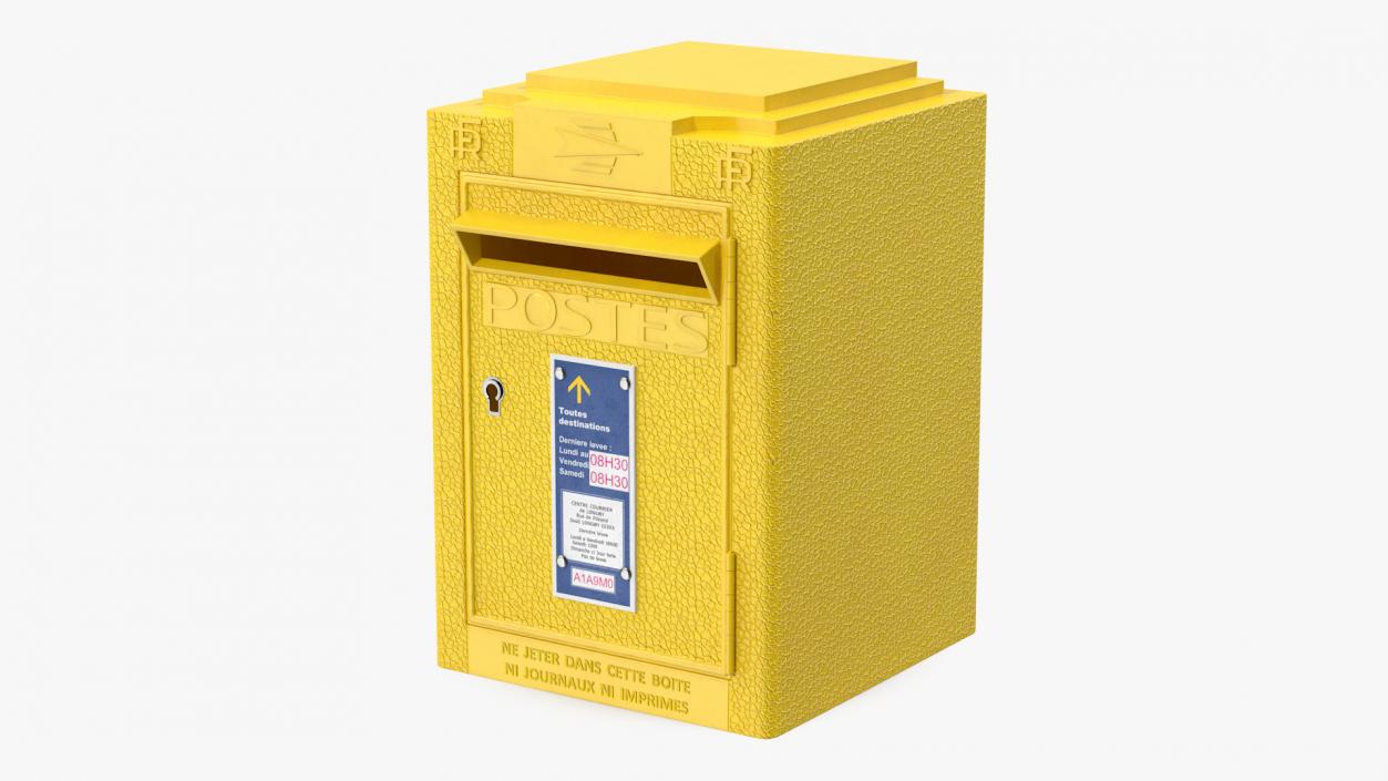 3D French Yellow Mailbox Posts Collection model