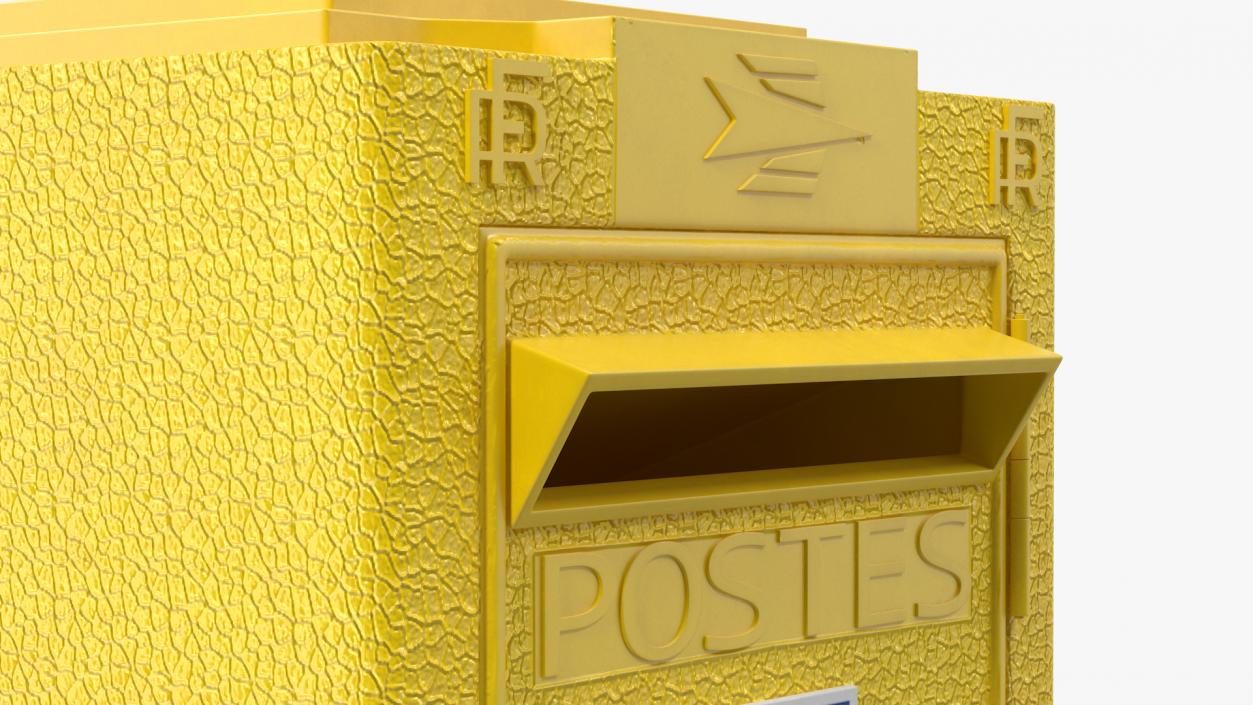 3D French Yellow Mailbox Posts Collection model