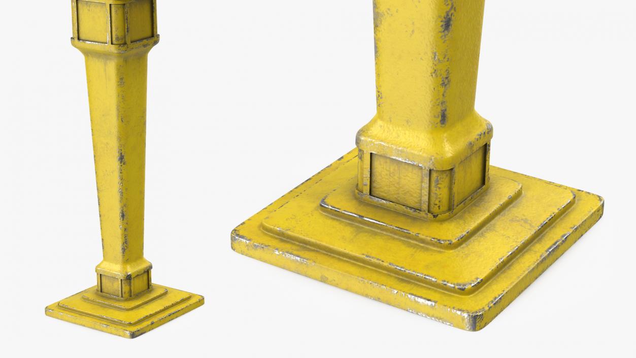 3D French Yellow Mailbox Posts Collection model