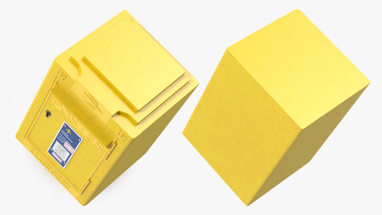 3D French Yellow Mailbox Posts Collection model