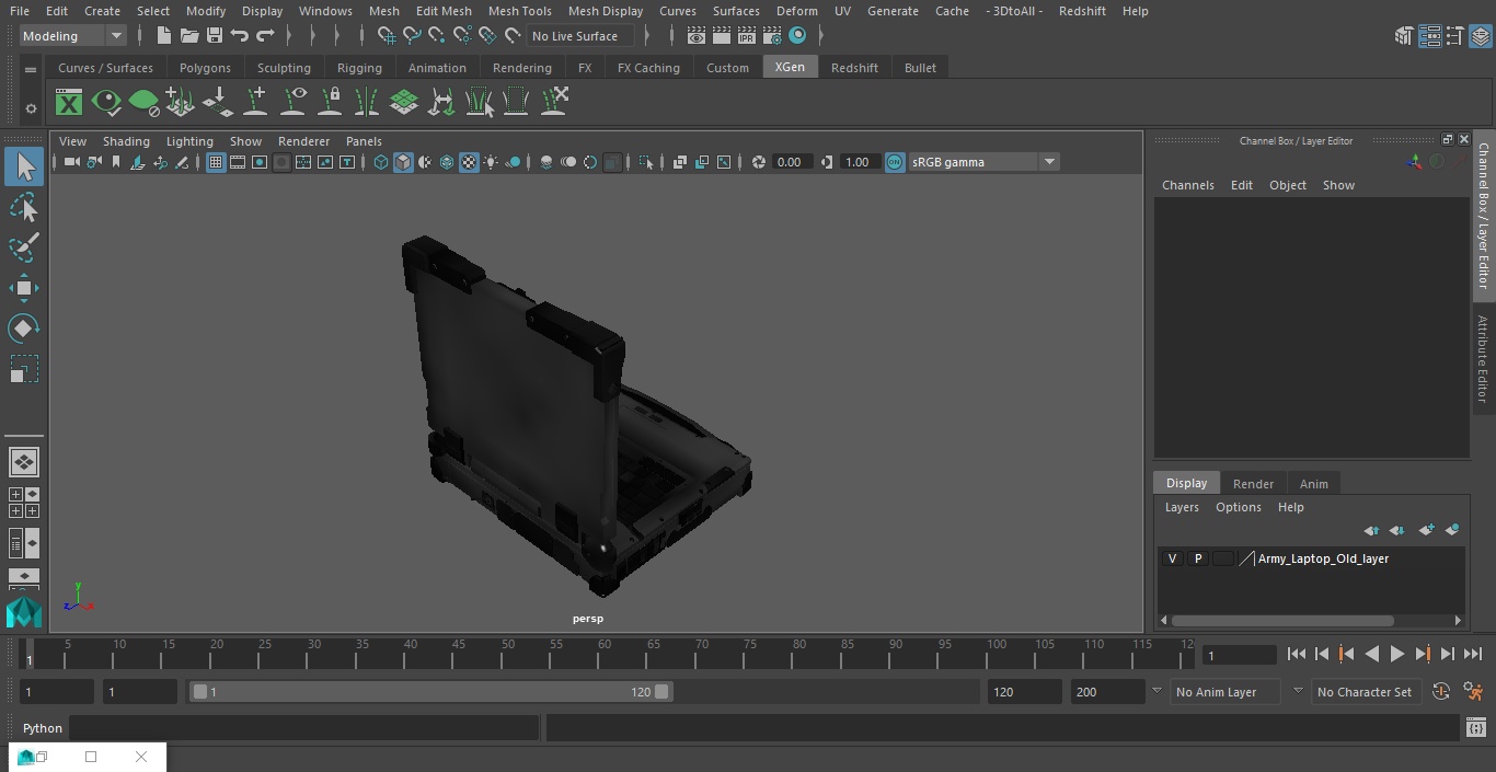 3D model Army Laptop Old