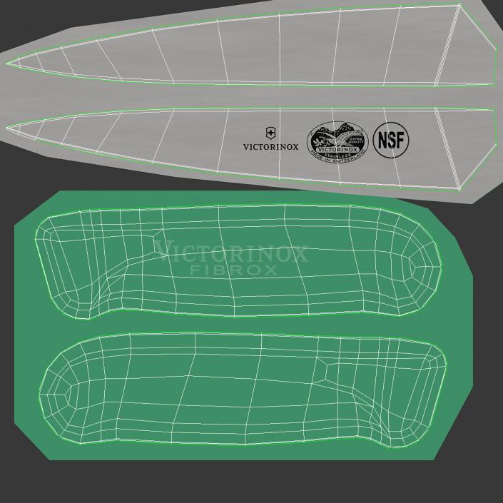 3D model Victorinox Kitchen Utility Knife Rubber Green