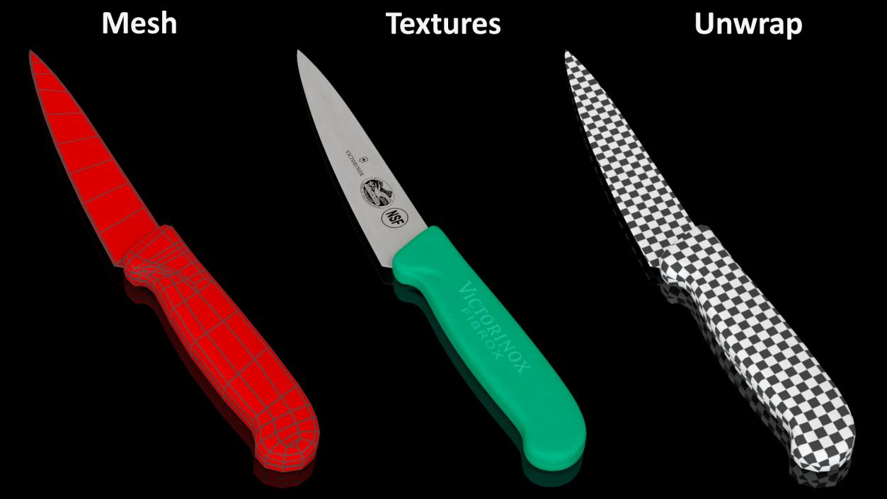 3D model Victorinox Kitchen Utility Knife Rubber Green