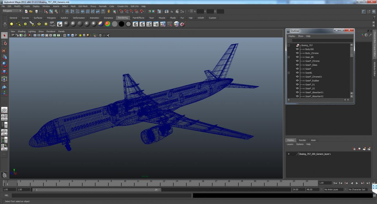 3D Boeing 757-200F Generic model