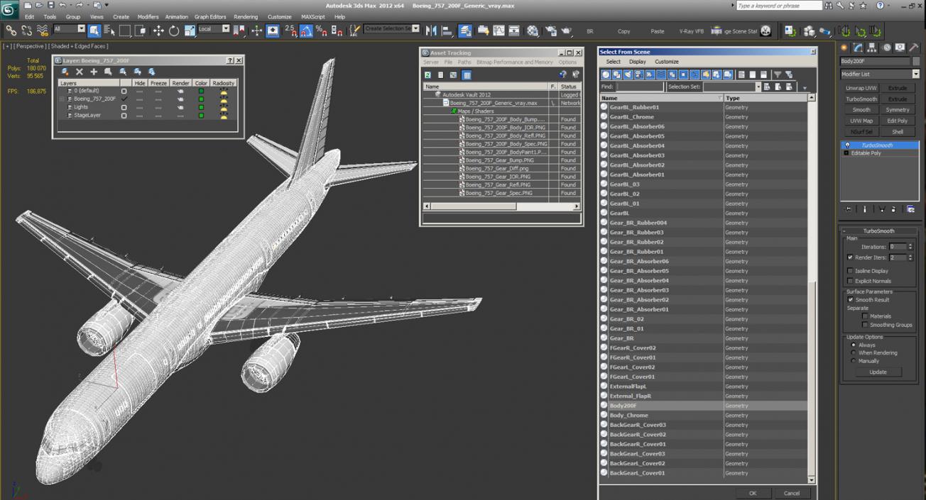 3D Boeing 757-200F Generic model