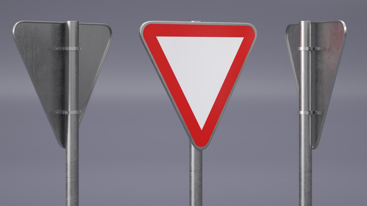 3D Road Sign Give Way model