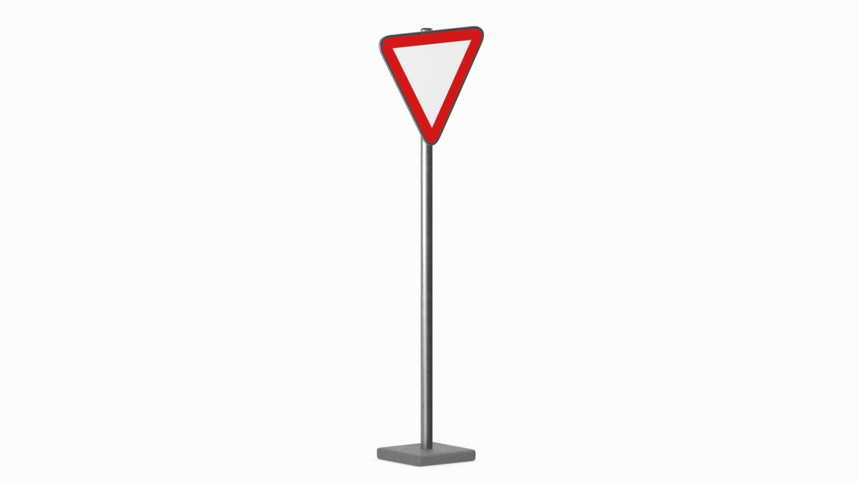 3D Road Sign Give Way model