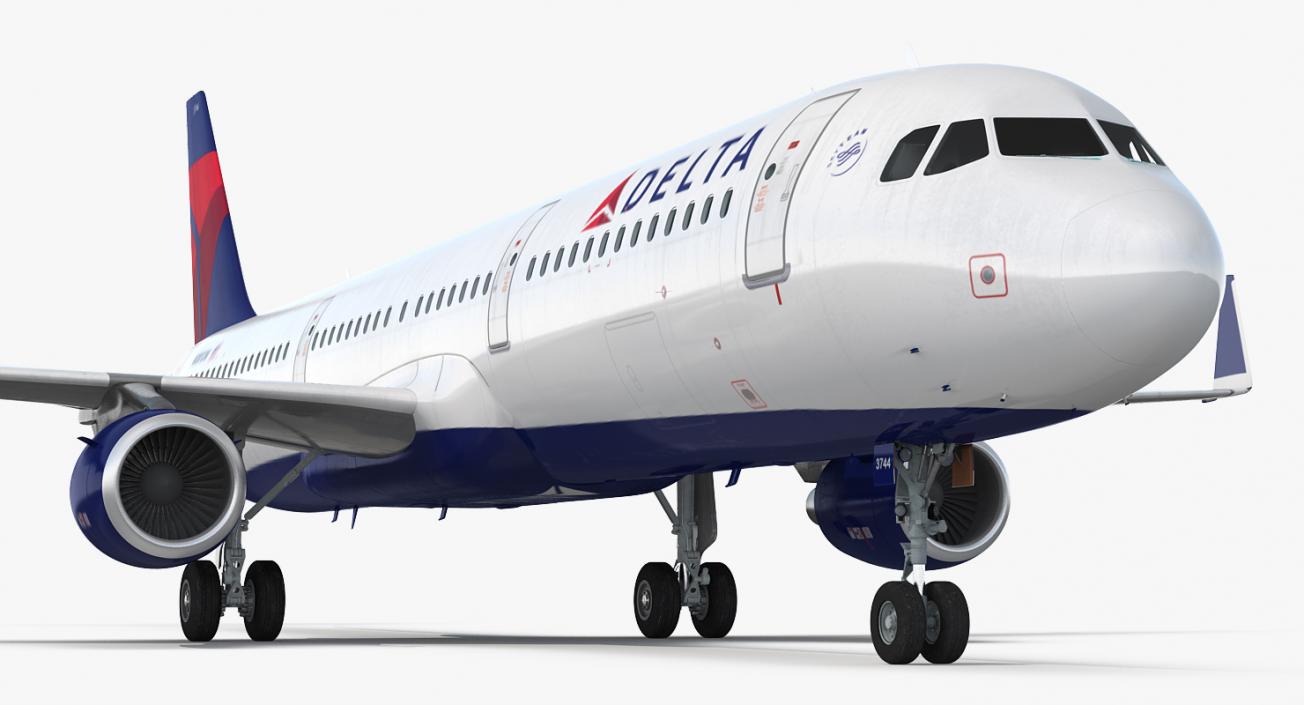 3D model Airbus A321 Delta Airlines with Interior