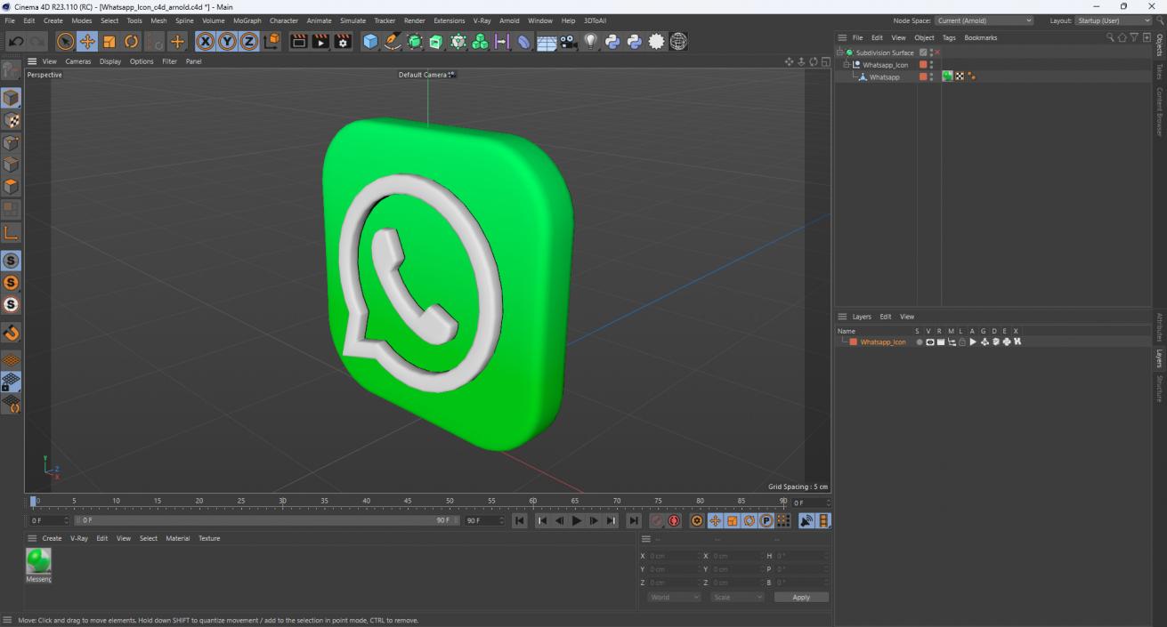 3D Whatsapp Icon model