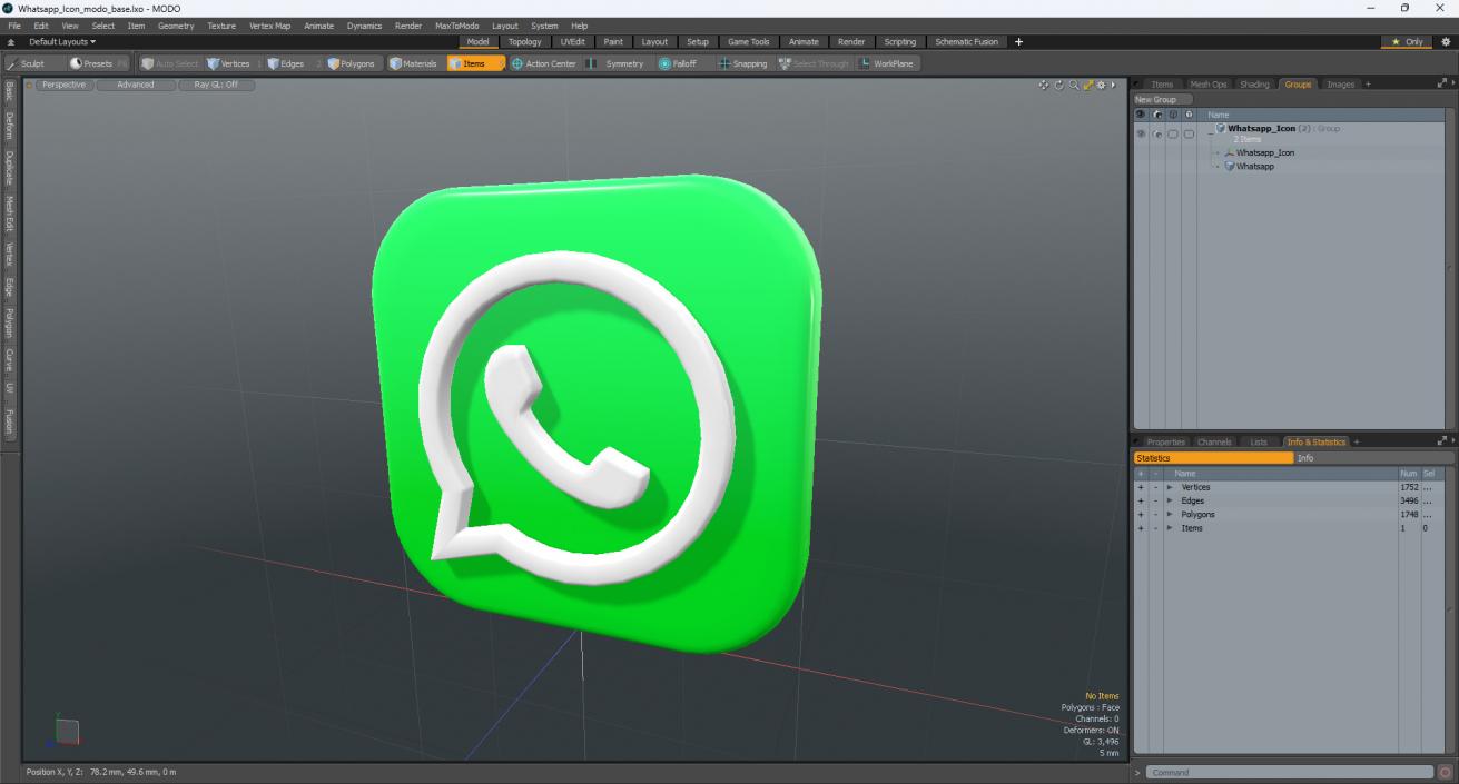 3D Whatsapp Icon model