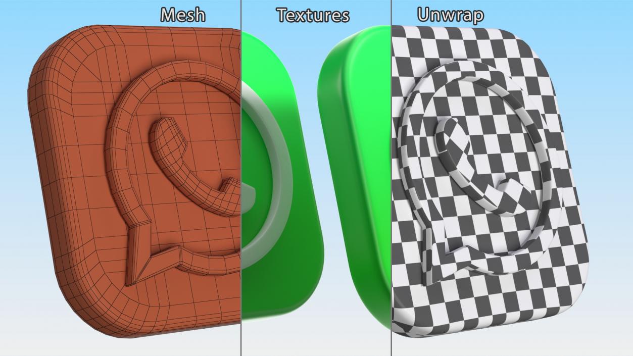 3D Whatsapp Icon model