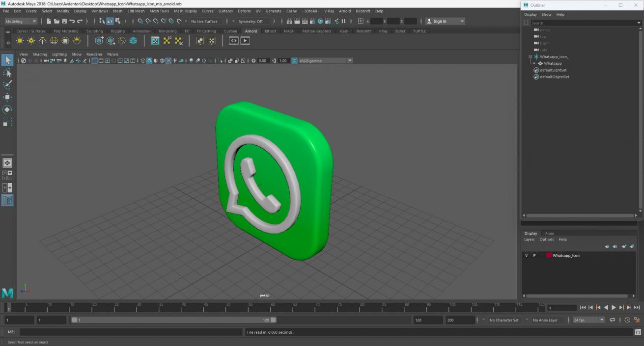 3D Whatsapp Icon model