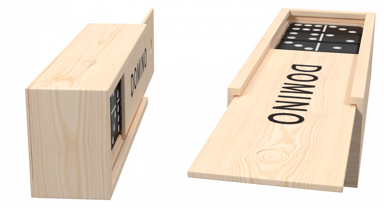 3D model Black Domino Knuckles in Wooden Box