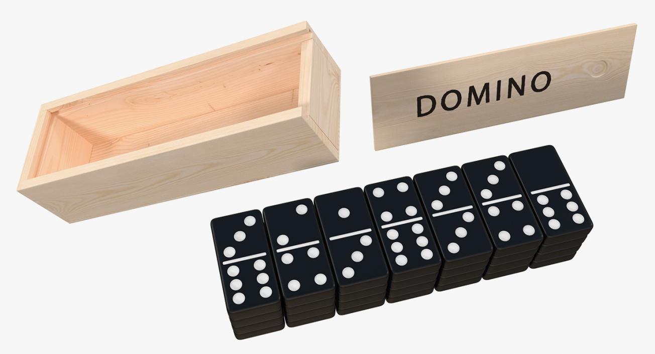 3D model Black Domino Knuckles in Wooden Box