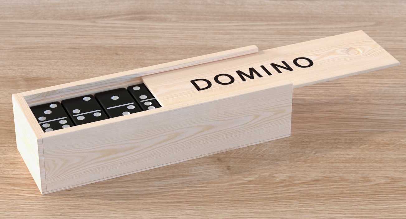 3D model Black Domino Knuckles in Wooden Box