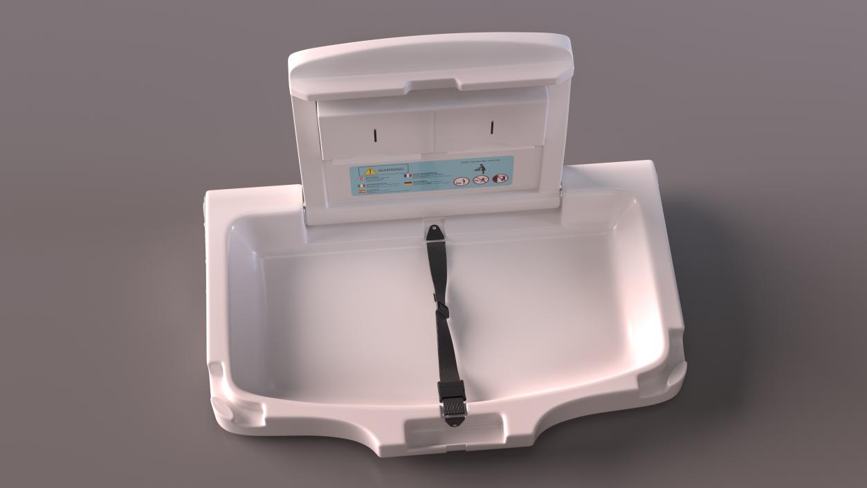 3D model Wall Mount Baby Changing Station with Safety Strap