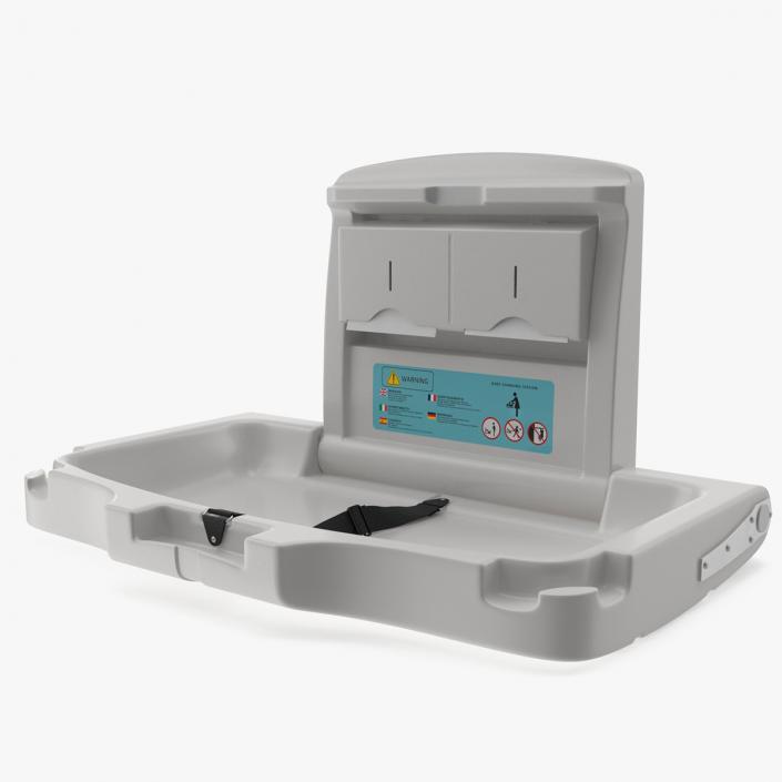 3D model Wall Mount Baby Changing Station with Safety Strap